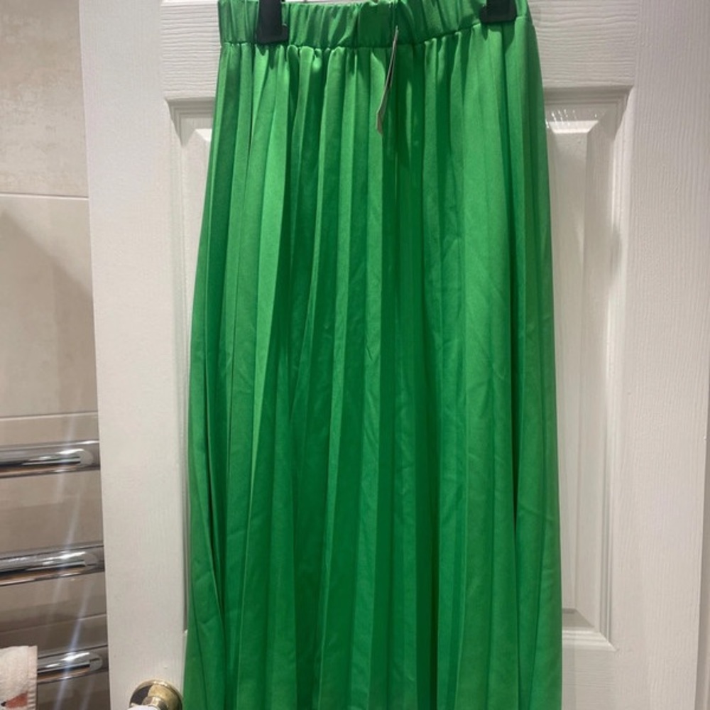 Zara Vibrant Green Maxi Skirt